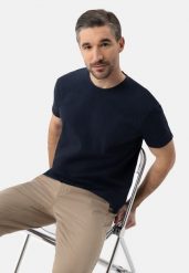 T-shirt ze strukturą TM-FROST. Niebieskie t-shirty męskie Volcano, na lato, m, bez wzorów, z bawełny, bez kołnierzyka. Za 69.99 zł.