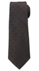 Krawat Męski w Drobny, Granatowy Wzór Paisley - Chattier, Ciemny Brązowy. Brązowe krawaty i muchy męskie Chattier, bez wzorów, z tkaniny, eleganckie. Za 49.00 zł.