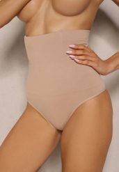 Beżowa Bielizna modelująca Majtki o Kroju Fig High Waist Tillara. Brązowa bielizna wyszczuplająca Renee. Za 19.99 zł.