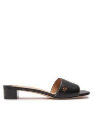 Lauren Ralph Lauren Klapki 802925259001 Czarny. Czarne klapki damskie Lauren Ralph Lauren, bez wzorów, ze skóry, bez obcasa. Za 549.99 zł.