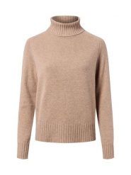 Fynch-Hatton Wełniany sweter damski Kobiety Wełna beżowy marmurkowy, M. Brązowe golfy damskie Fynch-Hatton, m, bez wzorów, prążkowane, bez ramiączek. Za 499.95 zł.