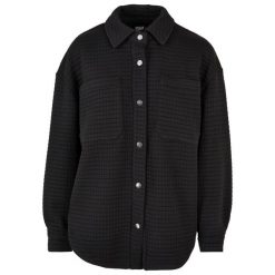 Damska pikowana koszulka z polaru Urban Classics. Czarne t-shirty damskie Urban Classics, bez wzorów, z polaru, bez kołnierzyka. Za 298.00 zł.