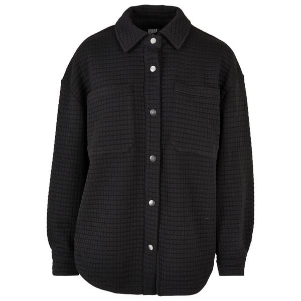 Damska pikowana koszulka z polaru Urban Classics. Czarne t-shirty damskie Urban Classics, bez wzorów, z polaru, bez kołnierzyka. Za 298.00 zł.