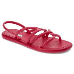 Różowe Sandały Ipanema Modne Wsuwane Obuwie Damskie. Czerwone sandały damskie Ipanema, bez wzorów, z materiału, bez obcasa. Za 99.99 zł.