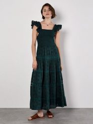 Apricot Sukienka w kolorze zielonym rozmiar: L. Zielone sukienki damskie Apricot, l, bez wzorów, z bawełny, bez kołnierzyka, bez ramiączek, maxi. Za 122.67 zł.