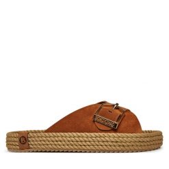 Klapki Bohonomad. Brązowe klapki damskie Bohonomad, bez wzorów, bez obcasa. Za 289.99 zł.