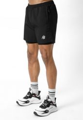 Lowell 2-In-1 Szorty - Czarny. Czarne szorty damskie GORILLA WEAR, m, z poliesteru, na fitness i siłownię. Za 215.00 zł.