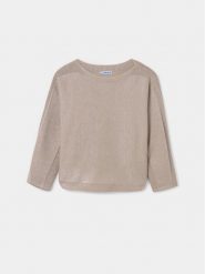 Mayoral Sweter 6337 Beżowy Relaxed Fit. Brązowe swetry dziewczęce Mayoral, bez wzorów, z syntetyku, bez kołnierzyka. Za 89.99 zł.