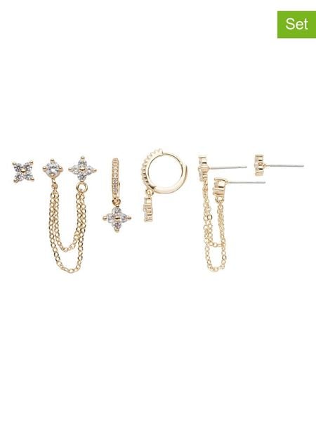 U.S. Polo Assn. Pozłacane kolczyki (3 szt.) z kryształami rozmiar: onesize. Żółte kolczyki damskie U.S. Polo Assn., z kryształem, metalowe. Za 69.99 zł.