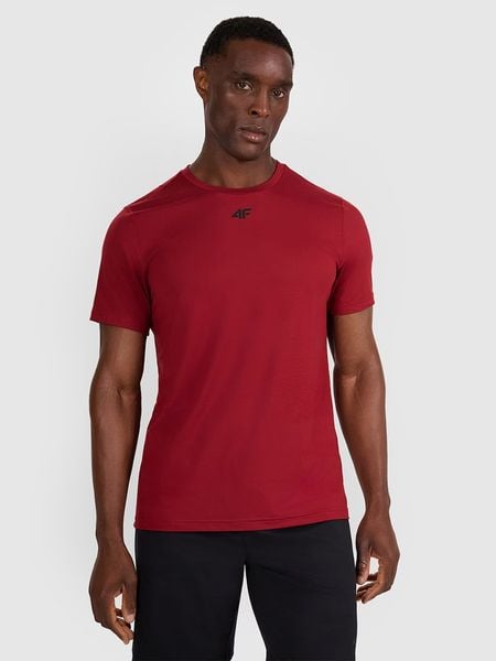 4F Koszulka sportowa w kolorze czerwonym rozmiar: S. Czerwone t-shirty sportowe męskie 4f, s, z materiału, bez ramiączek, na fitness i siłownię. Za 38.95 zł.