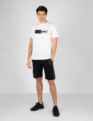 Les Hommes Szorty | LKJ501 756A | Short Sweatpants In Mercerized Cotton | Mężczyzna | Czarny. Czarne szorty męskie Les Hommes, z bawełny, bez kołnierzyka. W wyprzedaży za 489.00 zł.