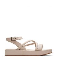 Clarks Skórzane sandały "Alda Cross" w kolorze jasnoróżowym rozmiar: 38. Różowe sandały damskie Clarks, bez wzorów, bez obcasa. Za 259.13 zł.