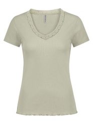 Eight2Nine Koszulka w kolorze khaki rozmiar: S. Brązowe bluzki damskie Eight2Nine, s, bez wzorów, z koronki, bez kołnierzyka, bez ramiączek. Za 56.39 zł.