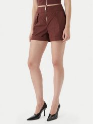 Patrizia Pepe Szorty materiałowe 2P1751/A9B9-B887 Brązowy ciemny Regular Fit. Brązowe szorty damskie Patrizia Pepe, bez wzorów, z bawełny. Za 849.99 zł.