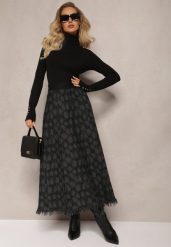 Czarna Rozkloszowana Spódnica Trapezowa Maxi z Dzianiny Broffe. Czarne spódniczki damskie Renee, bez wzorów, z dzianiny, maxi, rozkloszowane. Za 119.99 zł.