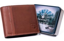 Portfel skórzany Peterson PTN N008-PCA brązowy. Brązowe portfele męskie Peterson, bez wzorów, ze skóry. Za 101.99 zł.