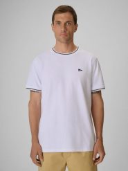 4F T-shirt regular gładki męski - biały M. Białe t-shirty męskie 4f, m, bez wzorów, z bawełny, bez kołnierzyka. Za 79.99 zł.