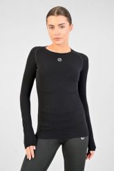 Koszulka z długim rękawem do biegania damska Nessi Sportswear Longsleeve Ultra. Czarne bielizna termoaktywna damska NESSI SPORTSWEAR, l, z dzianiny, bez kołnierzyka, bez ramiączek. Za 339.00 zł.