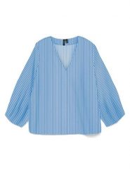 Vero Moda Bluzka w kolorze błękitnym rozmiar: XL. Niebieskie bluzki damskie Vero Moda, xl, bez wzorów, bez kołnierzyka, bez ramiączek. Za 69.99 zł.