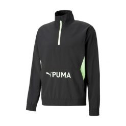 Bluza treningowa męska PUMA Fit Heritage Woven. Czarne bluzy bez kaptura męskie Puma, bez wzorów, sportowe, bez kołnierzyka, bez ramiączek. Za 159.99 zł.