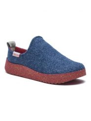 Comfortfusse Wełniane kapcie w kolorze niebiesko-czerwonym rozmiar: 41. Czerwone kapcie damskie Comfortfusse, z materiału. Za 197.63 zł.