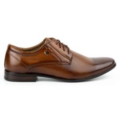 KOMODO Buty wizytowe skórzane męskie 850KL brązowe. Brązowe buty wizytowe męskie bez zapięcia. Za 362.62 zł.