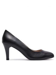 Caprice Szpilki 9-22405-42 Czarny. Czarne szpilki Caprice, bez wzorów, ze skóry, bez obcasa. Za 176.99 zł.