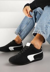 Czarne Sneakersy Typu Klasyczne Tenisówki Zelritia. Czarne trampki i tenisówki damskie Renee, z aplikacjami, z jeansu. Za 74.99 zł.