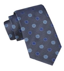 Męski Krawat - Alties - Stalowy w Niebieskie Groszki. Niebieskie krawaty i muchy męskie Alties, bez wzorów, z tkaniny, eleganckie. Za 49.00 zł.