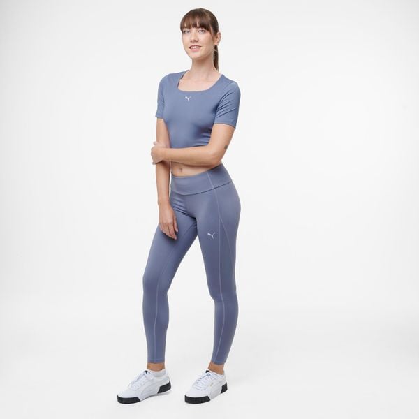 Legginsy fitness damskie Puma. Fioletowe legginsy damskie Puma, l, bez wzorów, ze skóry. Za 129.99 zł.
