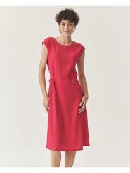 TATUUM Sukienka w kolorze różowym rozmiar: 38. Różowe sukienki damskie Tatuum, bez wzorów, z tkaniny, bez kołnierzyka, bez ramiączek, midi. Za 180.49 zł.