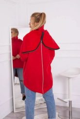 Bluza ocieplana z suwakiem z tyłu czerwona. Czerwone bluzy z kapturem damskie KESI, l, z bawełny. Za 238.37 zł.