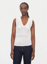 Morgan Top 242-MUSHU Biały Slim Fit. Białe topy damskie Morgan, xs, bez wzorów, z syntetyku, bez kołnierzyka. Za 129.99 zł.