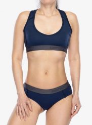 Stanik sportowy Sensor Merino DF Bra. Niebieskie biustonosze sportowe damskie Sensor, bez wzorów, z materiału. Za 131.99 zł.