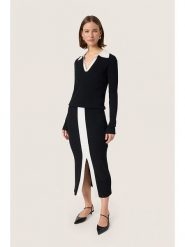 Soaked in Luxury Spódnica w kolorze czarnym rozmiar: XXL. Czarne spódniczki damskie Soaked in Luxury, xxl, bez wzorów, midi, proste. Za 152.99 zł.