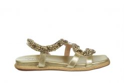 Sandały Laura Vita Maxine 04 Or 202071, Złoty, Skóra ekologiczna - 39. Żółte sandały damskie Laura Vita, bez wzorów, z materiału, bez obcasa, na płaskiej podeszwie. W wyprzedaży za 179.10 zł.