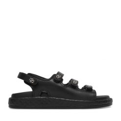 Sandały Badura. Czarne sandały damskie Badura, bez wzorów, bez obcasa, na płaskiej podeszwie. Za 359.99 zł.