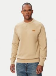 HUGO Bluza Nevacrew 50564038 Beżowy Regular Fit. Brązowe bluzy bez kaptura męskie Hugo, m, z bawełny. Za 499.99 zł.