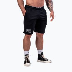 Spodenki treningowe męskie NEBBIA Gym Bro. Czarne szorty sportowe męskie Nebbia, l, z bawełny, na fitness i siłownię. Za 249.99 zł.