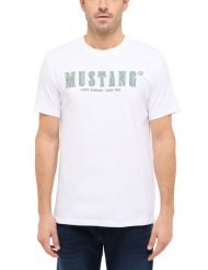 Męski T-Shirt Mustang Style Austin Bright White 1016281 2007. Białe t-shirty męskie Mustang, m, bez wzorów, bez kołnierzyka. Za 69.99 zł.