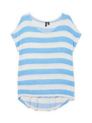 Vero Moda Koszulka w kolorze błękitno-białym rozmiar: XL. Białe bluzki damskie Vero Moda, xl, bez wzorów, bez kołnierzyka. Za 57.20 zł.
