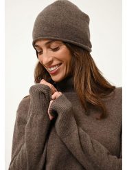 Just Cashmere Kaszmirowa czapka "Lauren" w kolorze brązowym rozmiar: onesize. Brązowe czapki zimowe damskie Just Cashmere, z kaszmiru. Za 170.47 zł.