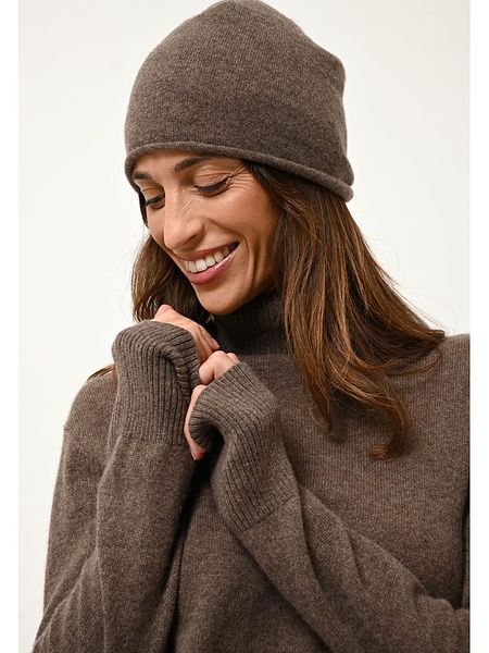 Just Cashmere Kaszmirowa czapka "Lauren" w kolorze brązowym rozmiar: onesize. Brązowe czapki zimowe damskie Just Cashmere, z kaszmiru. Za 170.47 zł.