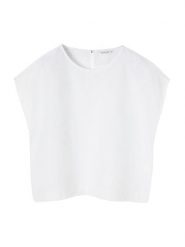 TATUUM Bluzka "Kriko" w kolorze białym rozmiar: M. Białe bluzki damskie Tatuum, m, bez wzorów, ze lnu, bez kołnierzyka, bez ramiączek. Za 110.81 zł.