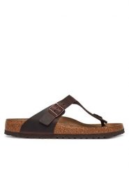 Birkenstock Japonki Gizeh 0743831 Brązowy. Brązowe klapki damskie Birkenstock, bez wzorów, z nubiku, bez obcasa. Za 339.99 zł.