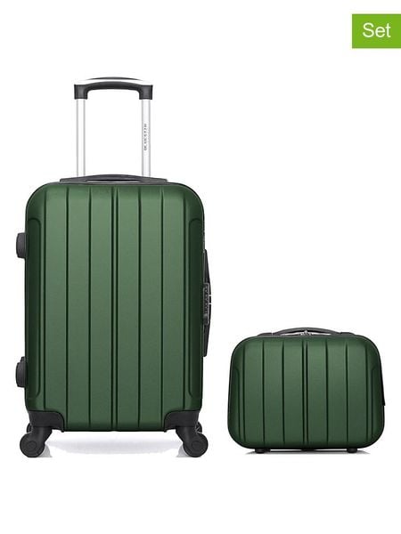 BlueStar 2-częściowy zestaw "Napoli" w kolorze zielonym rozmiar: onesize. Zielone walizki Bluestar, bez wzorów, z materiału. Za 217.99 zł.