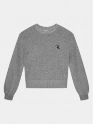 Calvin Klein Jeans Sweter Festive IG0IG02327 Szary Regular Fit. Szare spodnie dziewczęce Calvin Klein Jeans, z bawełny. Za 219.99 zł.