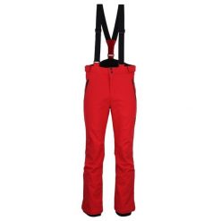 Spodnie narciarskie softshell Peak Mountain Ceprim. Czerwone spodnie materiałowe męskie Peak Mountain, bez wzorów, z softshellu, sportowe. Za 357.05 zł.