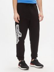 Tommy Jeans Spodnie dresowe Tjm Reg Tommy Spray Sweatpant DM0DM18376 Czarny Regular Fit. Czarne spodnie dresowe męskie Tommy Jeans, bez wzorów, z dresówki. Za 469.99 zł.