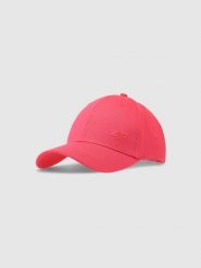 4F Czapka z daszkiem strapback uniseks - czerwona S/M. Czerwone czapki z daszkiem damskie 4f, bez wzorów, z bawełny. W wyprzedaży za 39.99 zł.